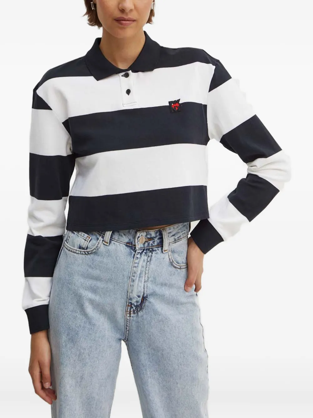 DKNY Gestreepte polotop Zwart