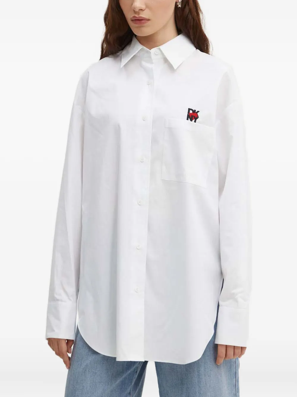 DKNY logo-detail cotton shirt | White | Image 1
