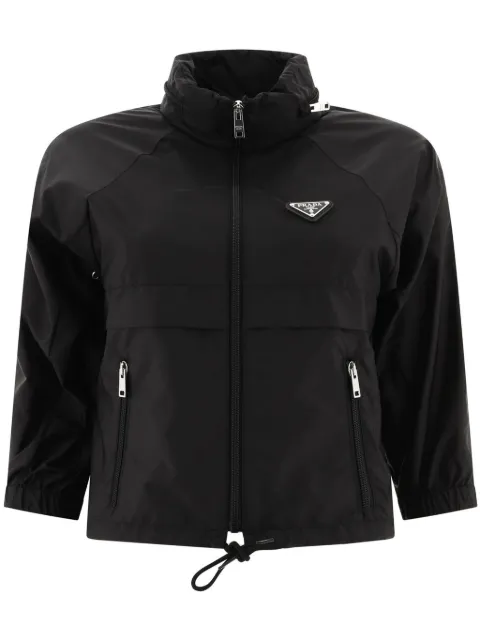 Prada triangle logo cropped rain jacket