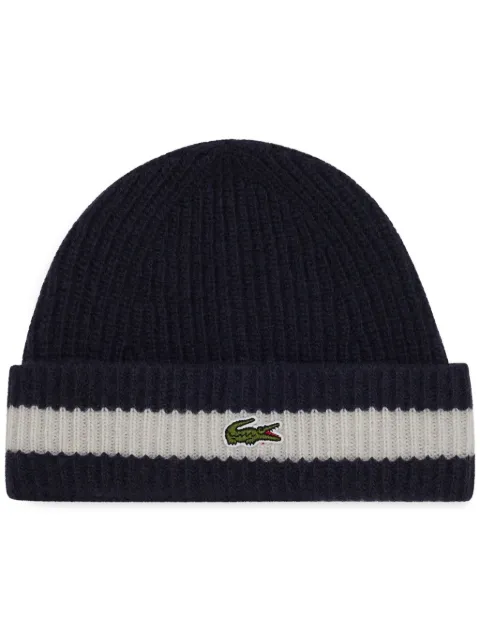 Lacoste ribbed-knit beanie hat