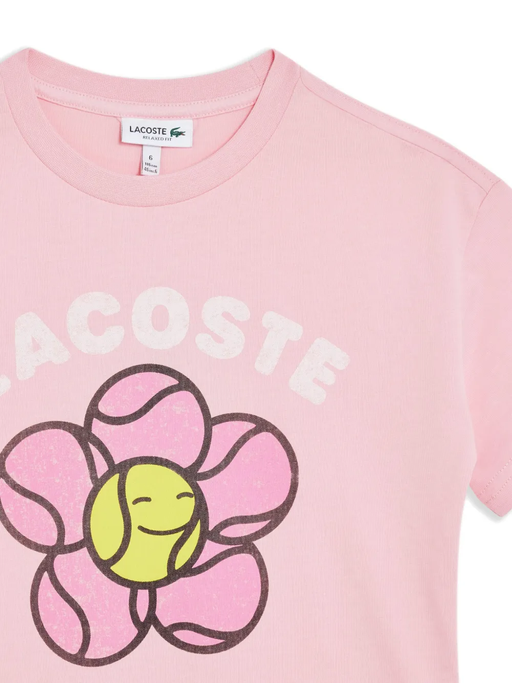 LACOSTE FLORAL-PRINT COTTON T-SHIRT 