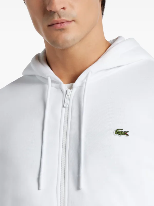 Lacoste Sudadera Con Parche Del Logo y Cierre Blanco FARFETCH CL
