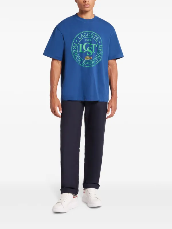 Lacoste logo-print T-shirt | Blue | FARFETCH JO