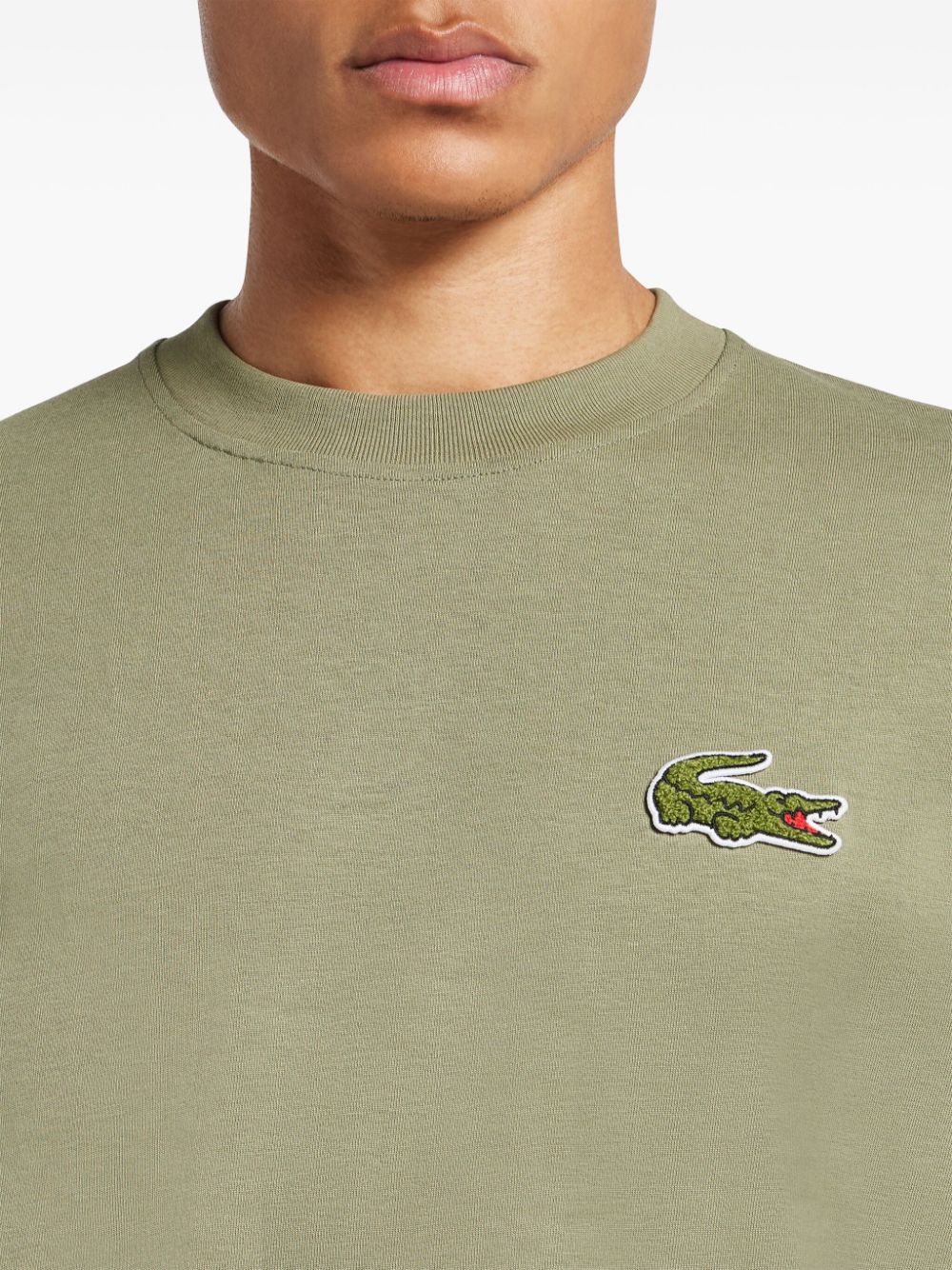 Shop Lacoste Logo-appliqué T-shirt In Green