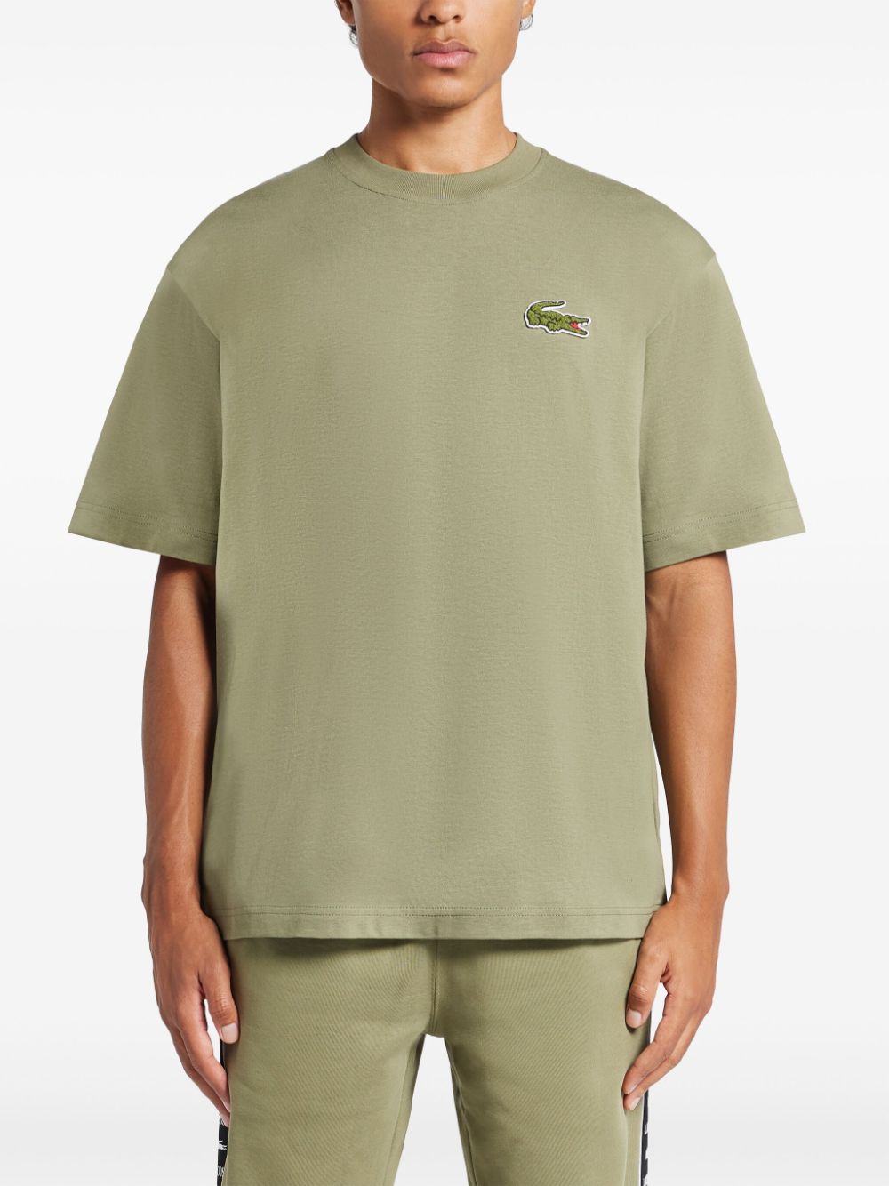 Shop Lacoste Logo-appliqué T-shirt In Green