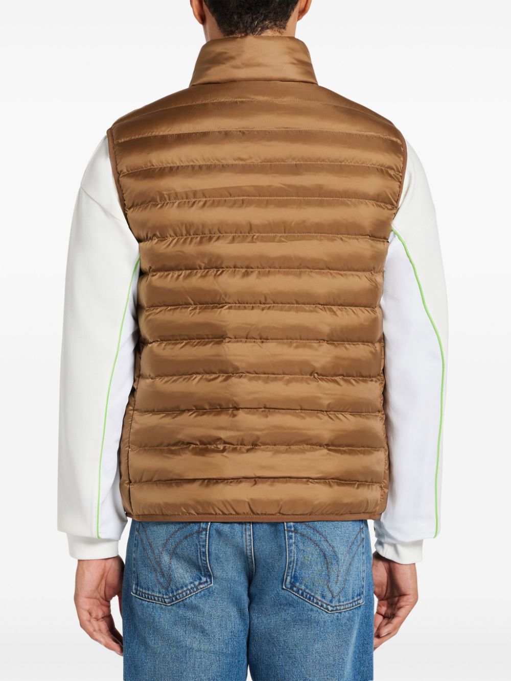 Shop Lacoste Water-repellent Gilet In Brown