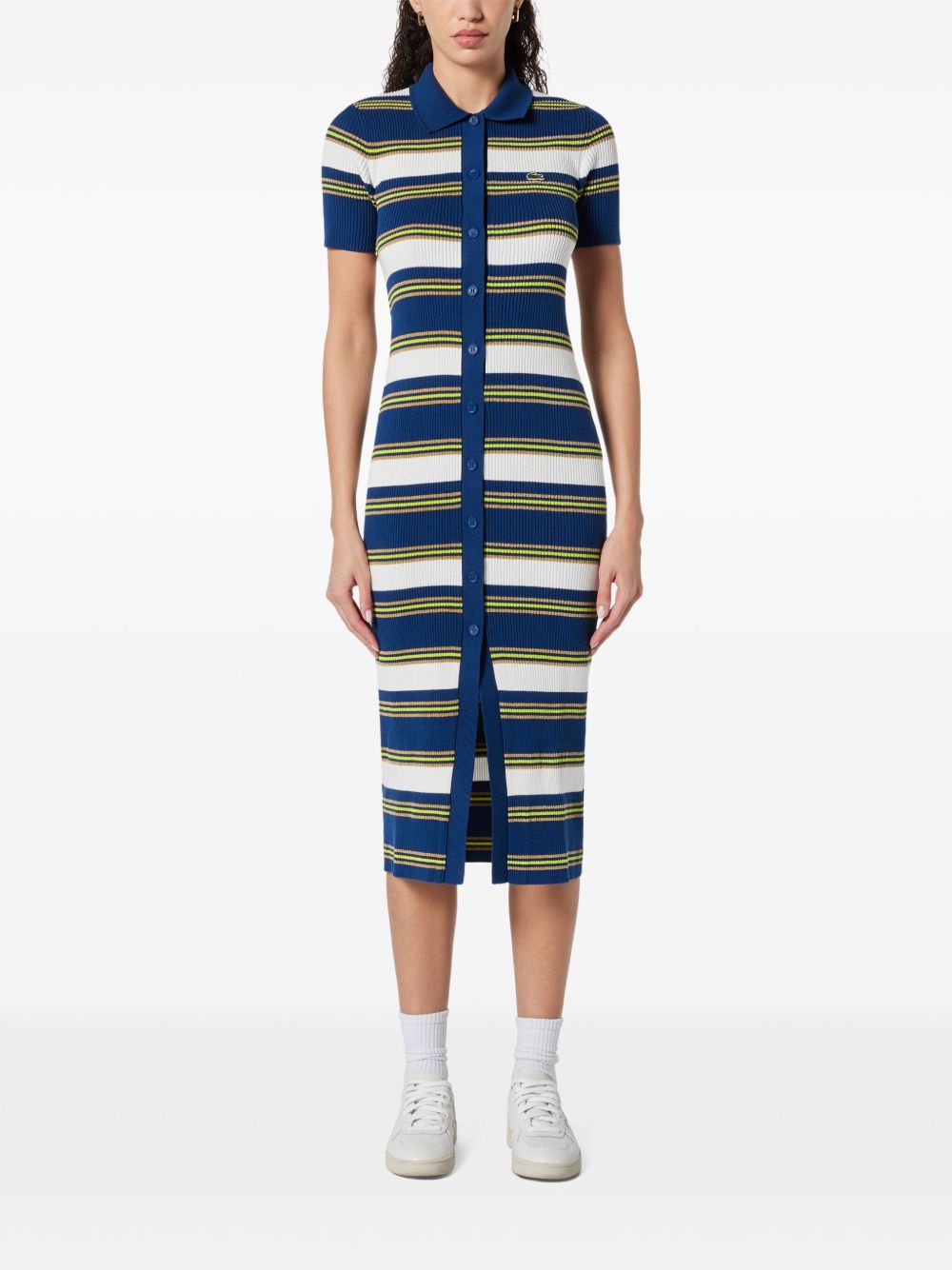 Lacoste Gestreepte midi-jurk - Blauw