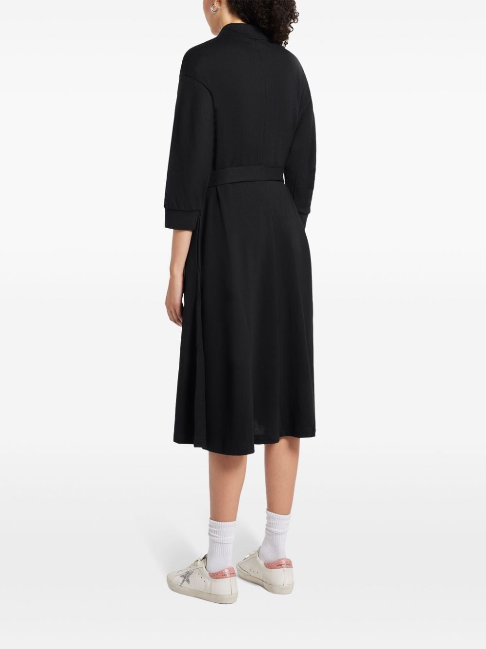 Shop Lacoste Logo-patch Shirt Dress In Black