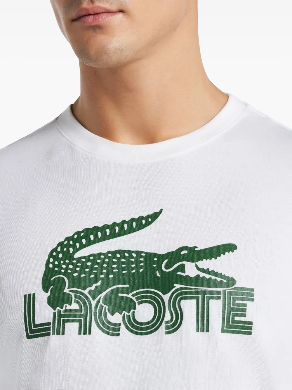 Lacoste T-shirt met logoprint Wit