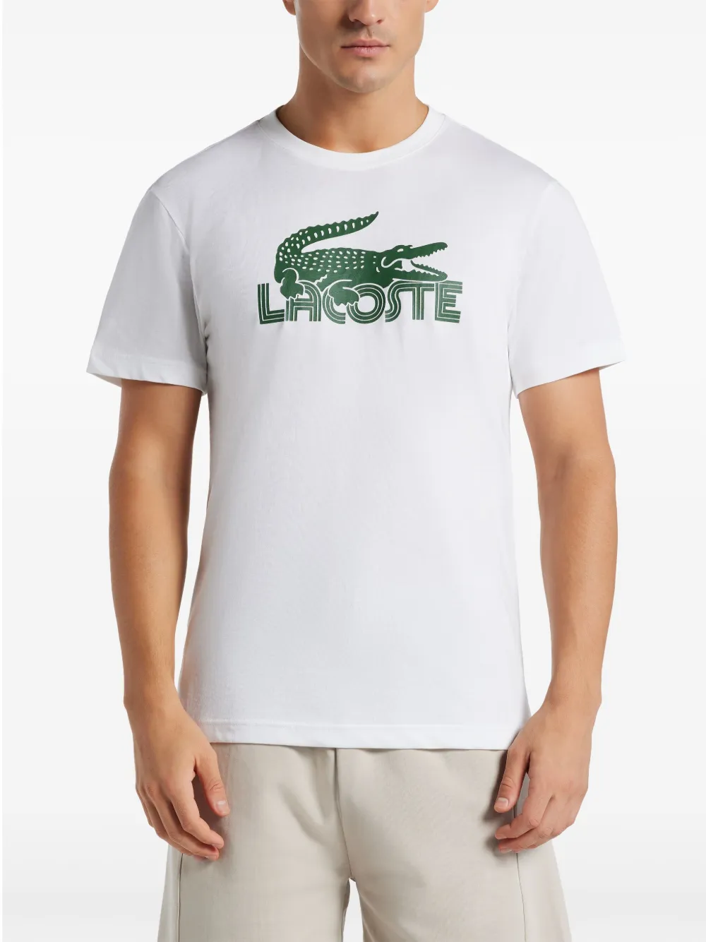 Lacoste T-shirt met logoprint Wit
