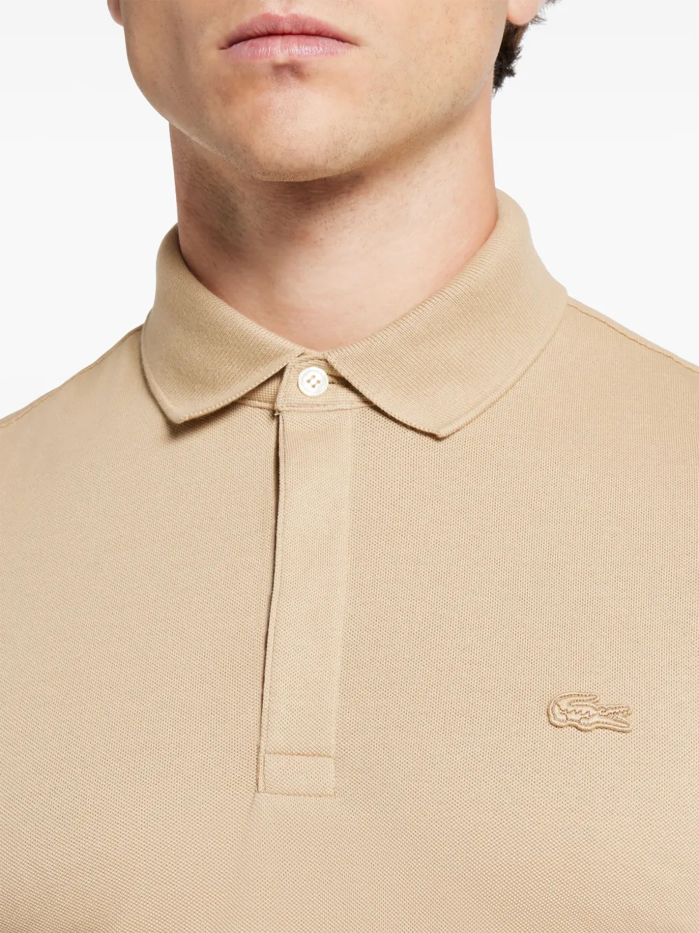 Lacoste Poloshirt met logopatch Beige