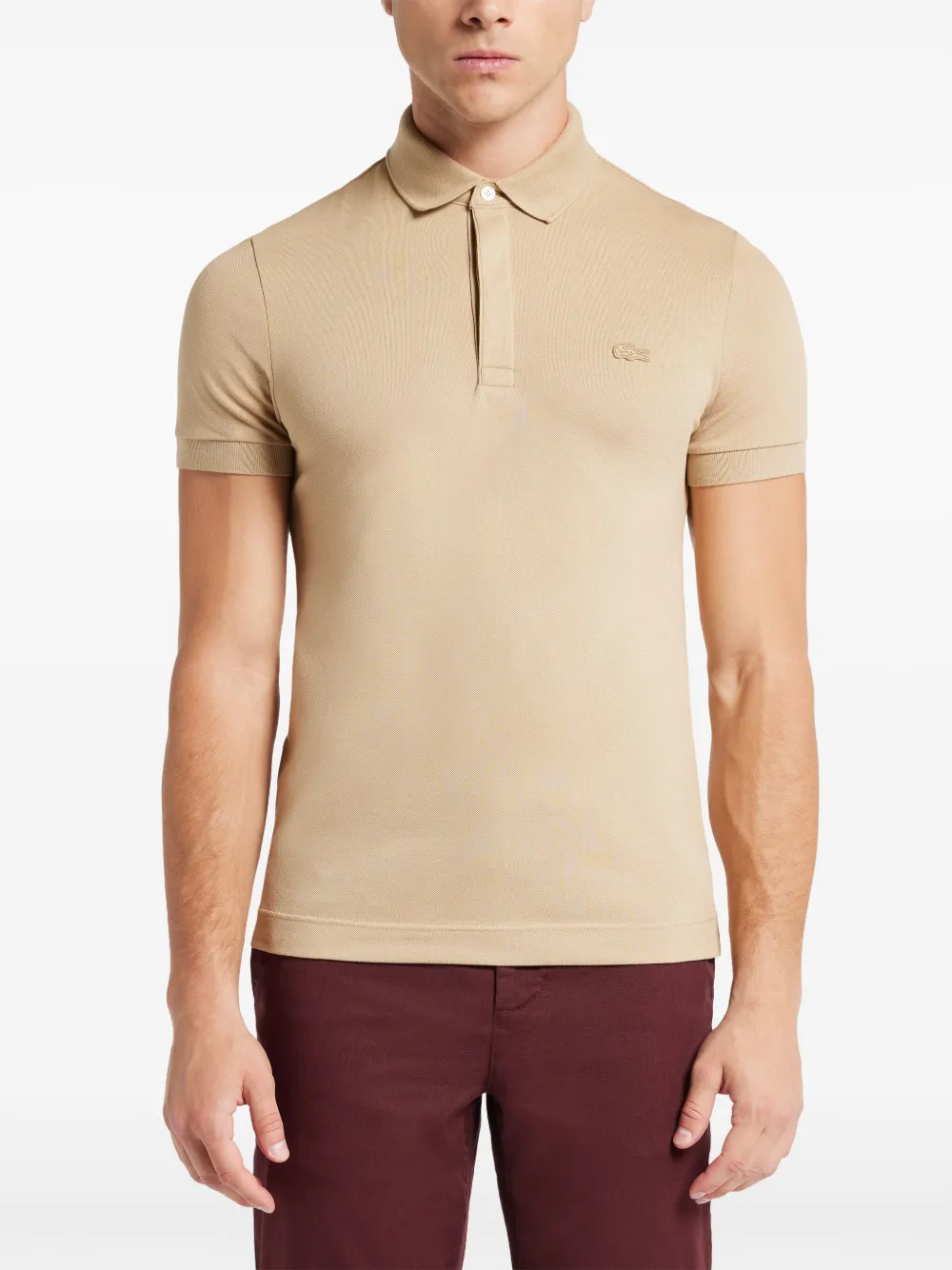 Lacoste Poloshirt met logopatch Beige