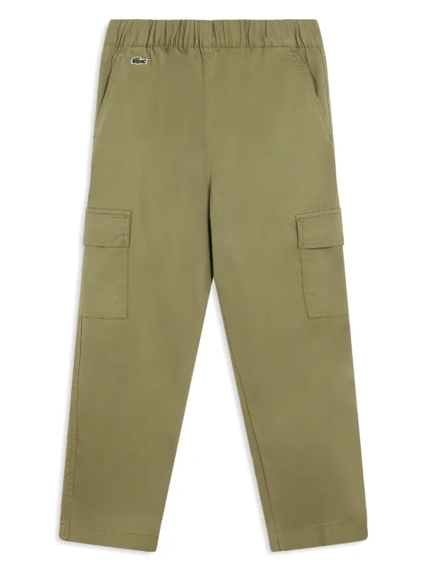 Lacoste Pantalones Cargo Estilo Gabardina Verde FARFETCH CO