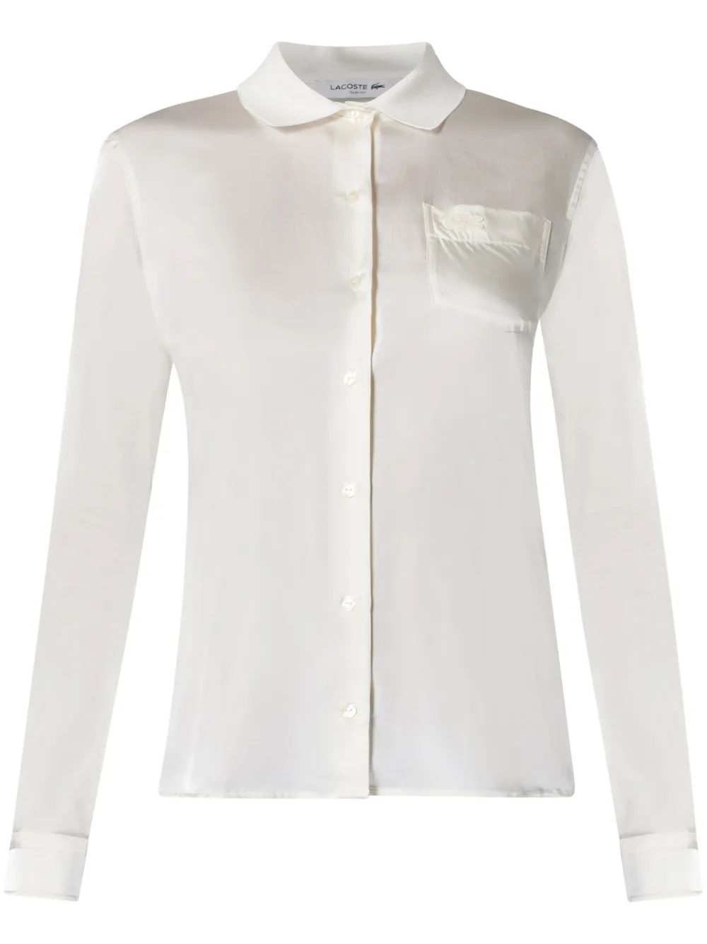 Lacoste Poloshirt met geribde kraag Beige
