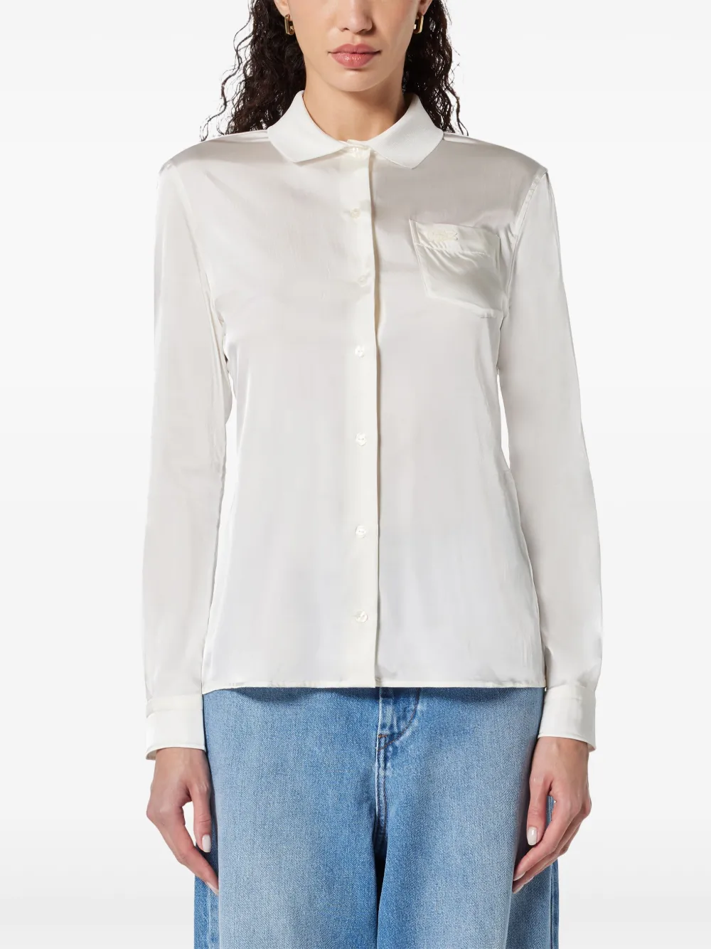 Lacoste Poloshirt met geribde kraag Beige