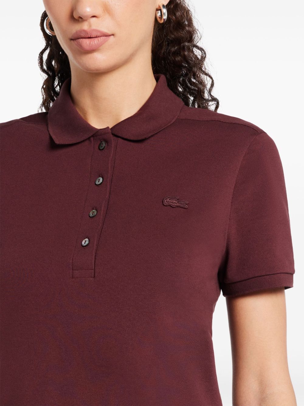 Shop Lacoste Piqué-weave Polo Shirt In 红色