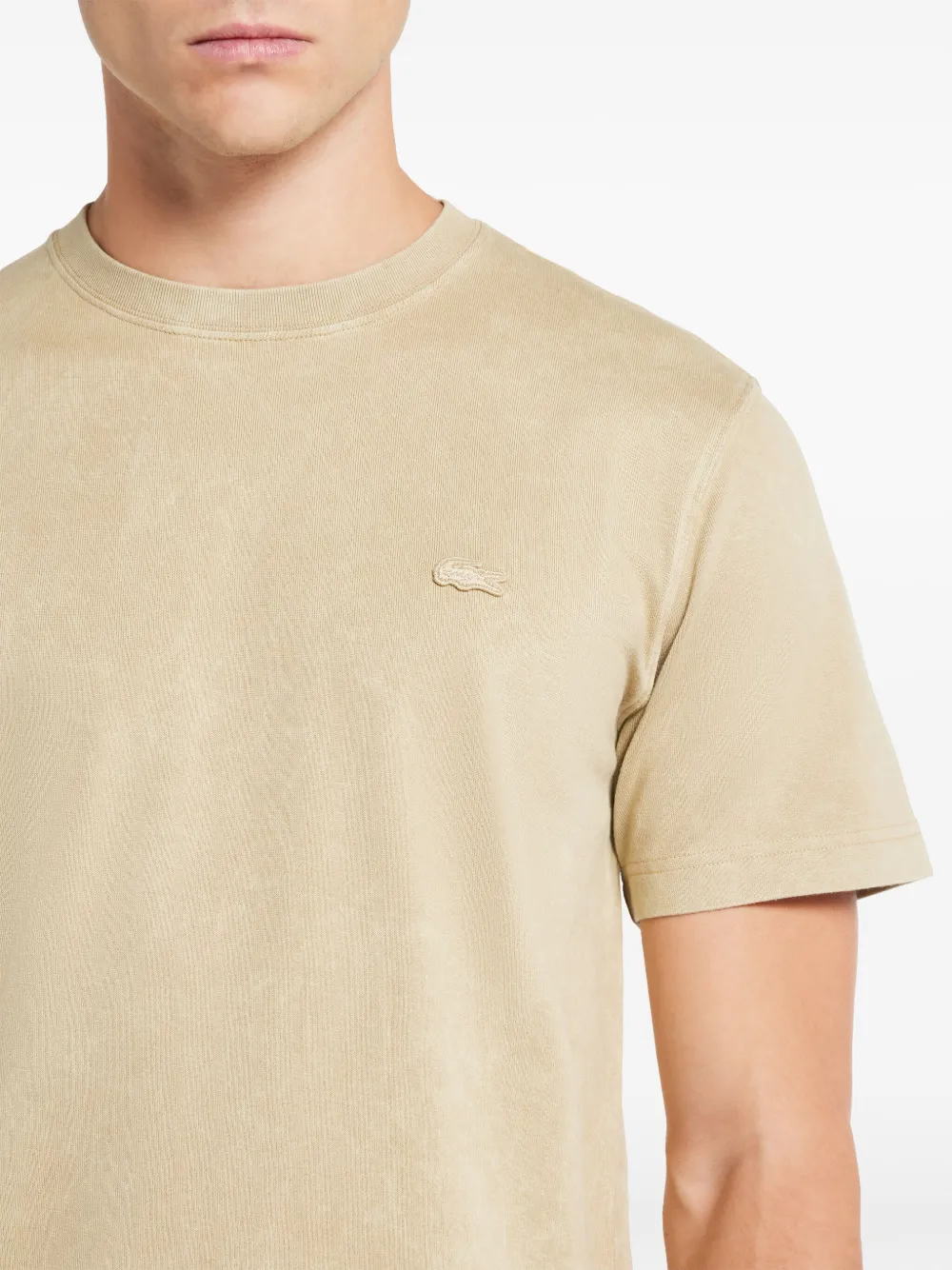 Lacoste T-shirt met logopatch Beige