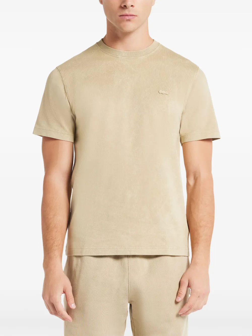 Lacoste T-shirt met logopatch Beige