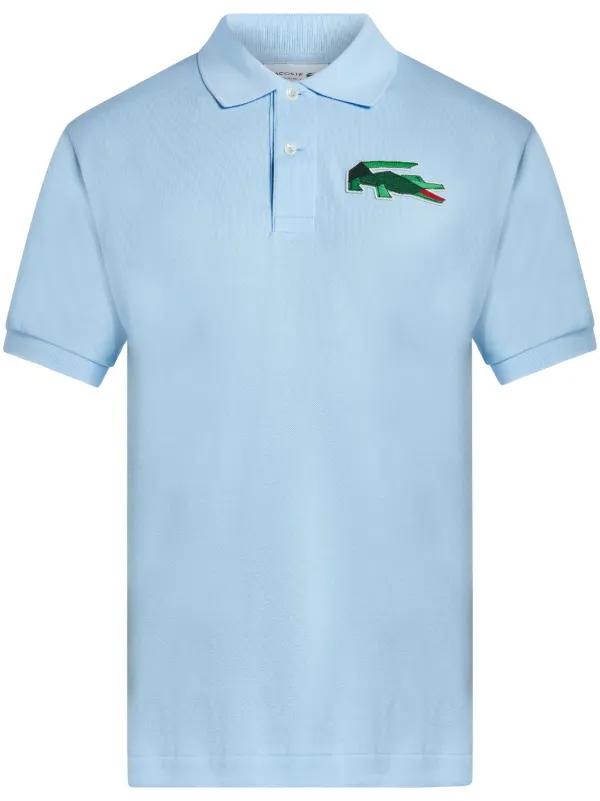 【送料&関税込】Stone  Blue Polo Shirt With Logo Patch Polo shirt with logo patch Blue for Women | Maje