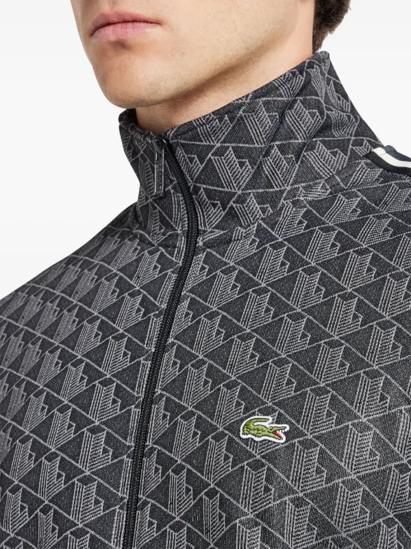 Lacoste Paris-monogram zip-up Sweatshirt | Black | FARFETCH JO
