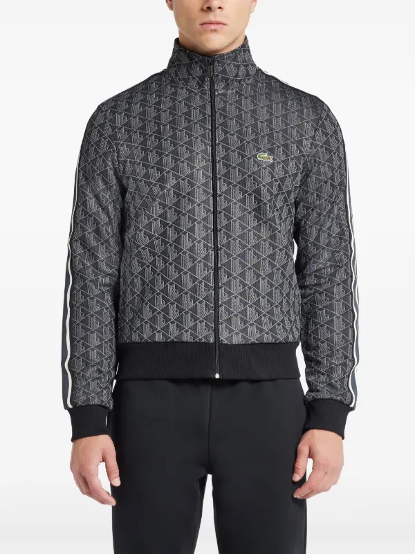 Lacoste Paris-monogram zip-up Sweatshirt | Black | FARFETCH