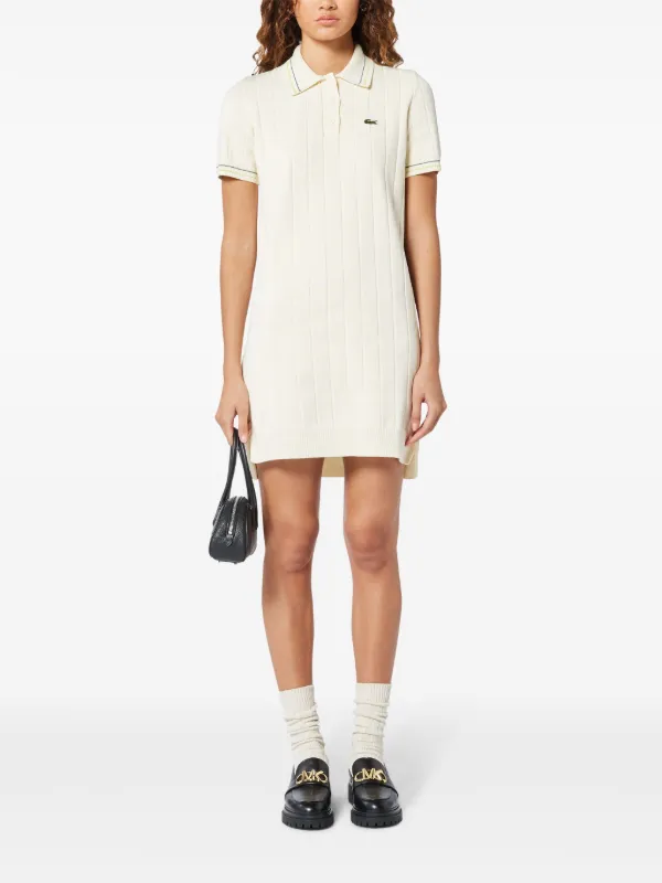 Lacoste ショートスリーブ ミニポロドレス | ホワイト | FARFETCH JP