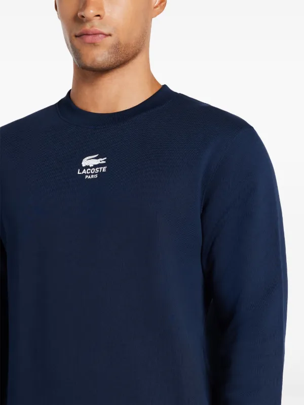 Lacoste Sweat a Logo Imprime Bleu FARFETCH FR
