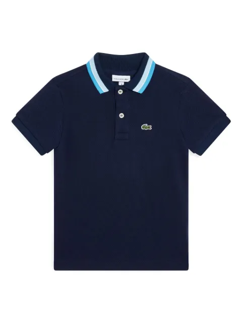 Lacoste striped-collar polo shirt