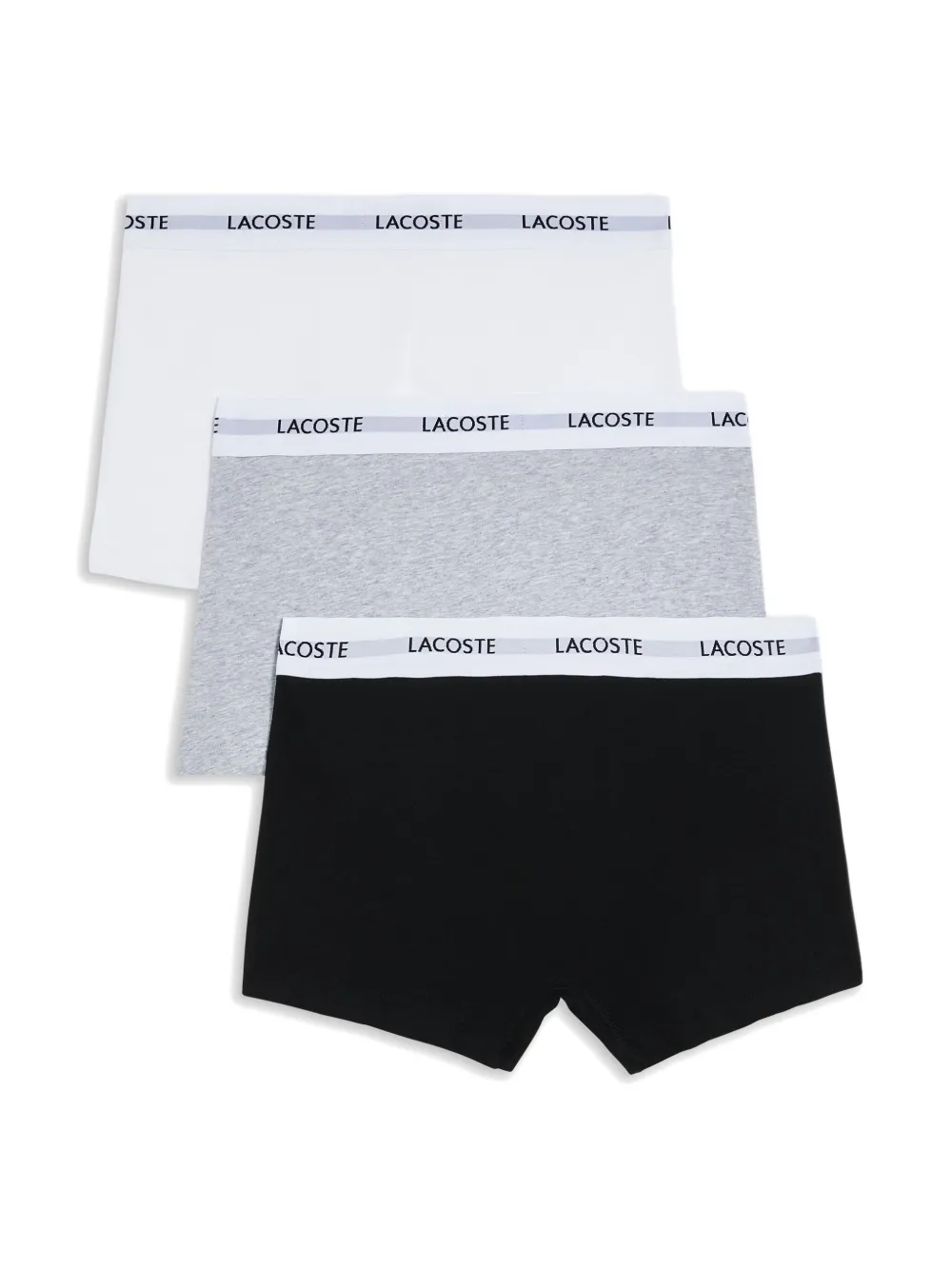 Lacoste Drie boxershorts met logo - Zwart