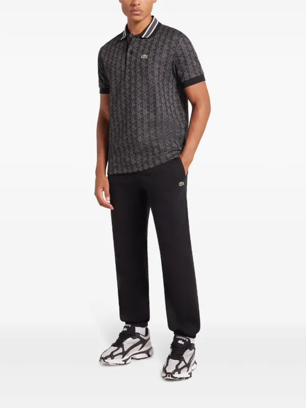 Lacoste モノグラム ポロシャツ | ブラック | FARFETCH JP