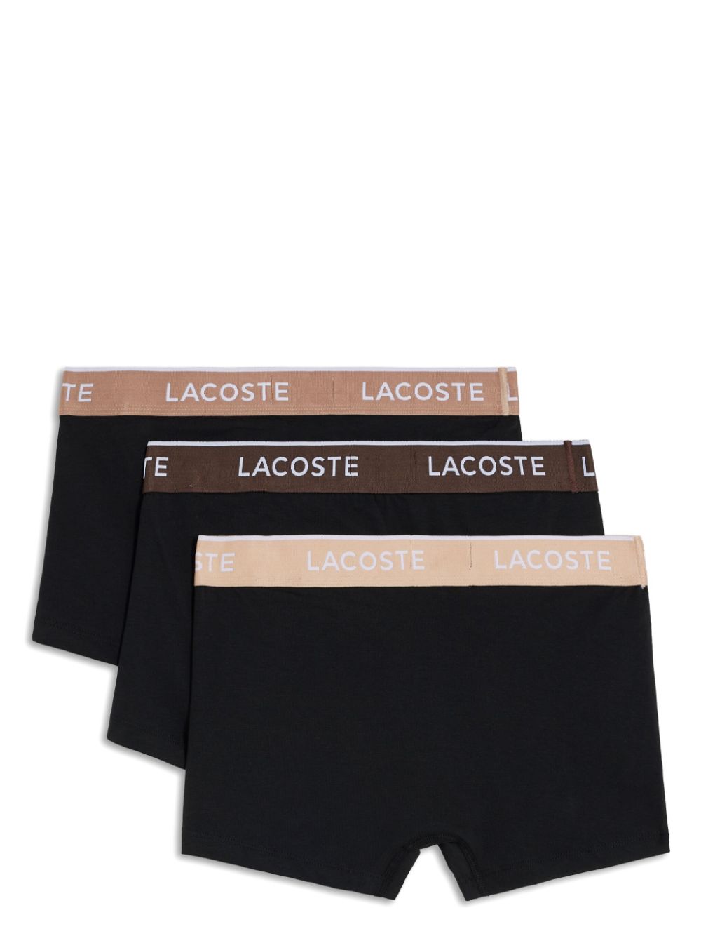 Lacoste Drie boxershorts met logoband - Zwart