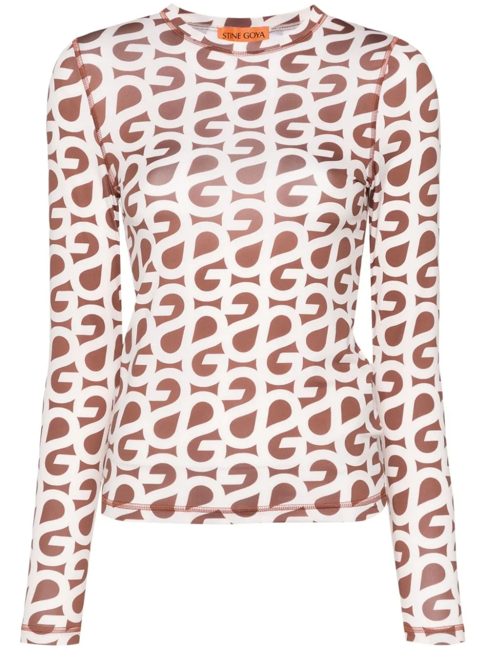 Shop Stine Goya Juno Logo-print T-shirt In Brown