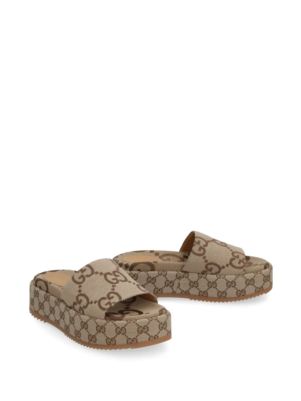 Gucci GG slippers met plateauzool Beige