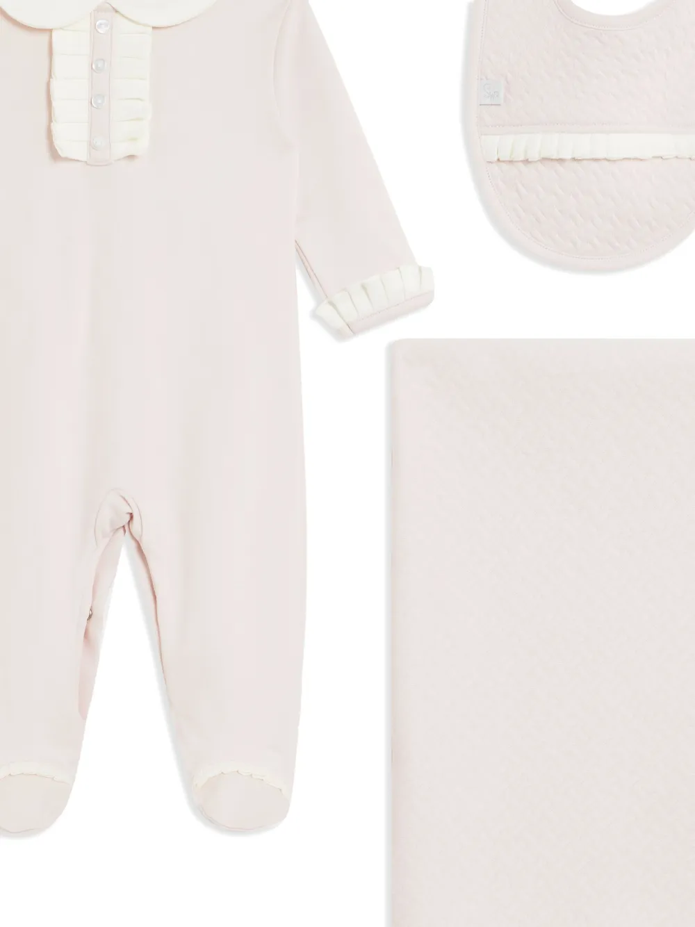 Swp By Irina Ruffle-detail Babygrow Set In Pink