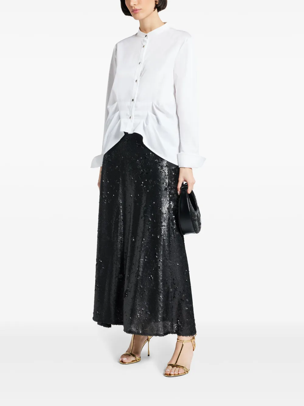 MEHTAP ELAIDI Maxi-rok met pailletten - Zwart