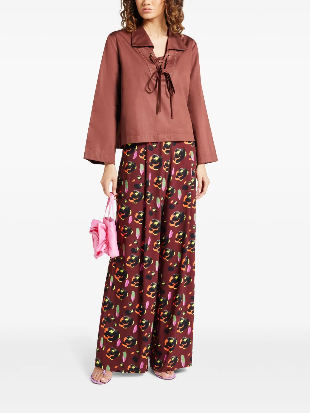 MEHTAP ELAIDI floral-print trousers - Rood