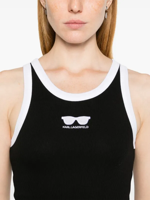 Karl Lagerfeld Sunglasses Tank Top | Black | FARFETCH