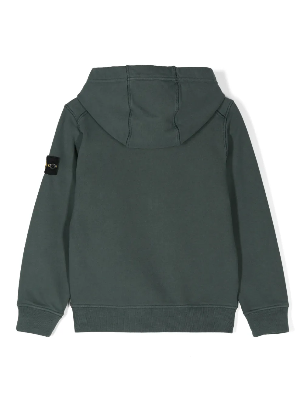Stone Island Junior Compass-badge zip-up hoodie - Groen