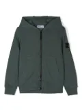 Stone Island Junior Compass-badge zip-up hoodie - Green