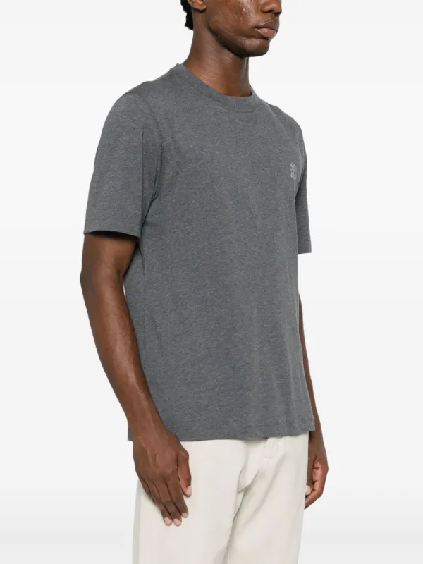 Brunello Cucinelli mélange-effect Cotton T-shirt | Grey | FARFETCH