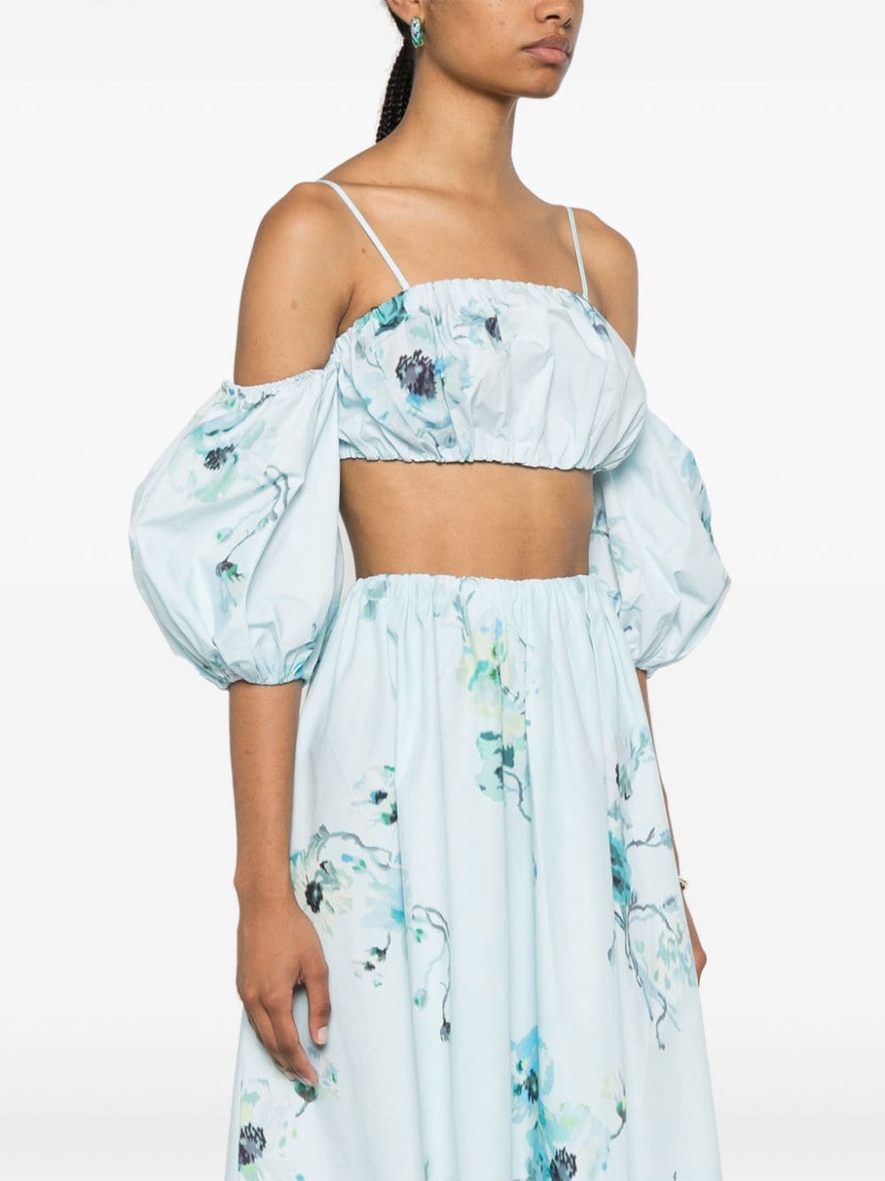 Shop Zimmermann Lightburst Floral-print Top In Blue