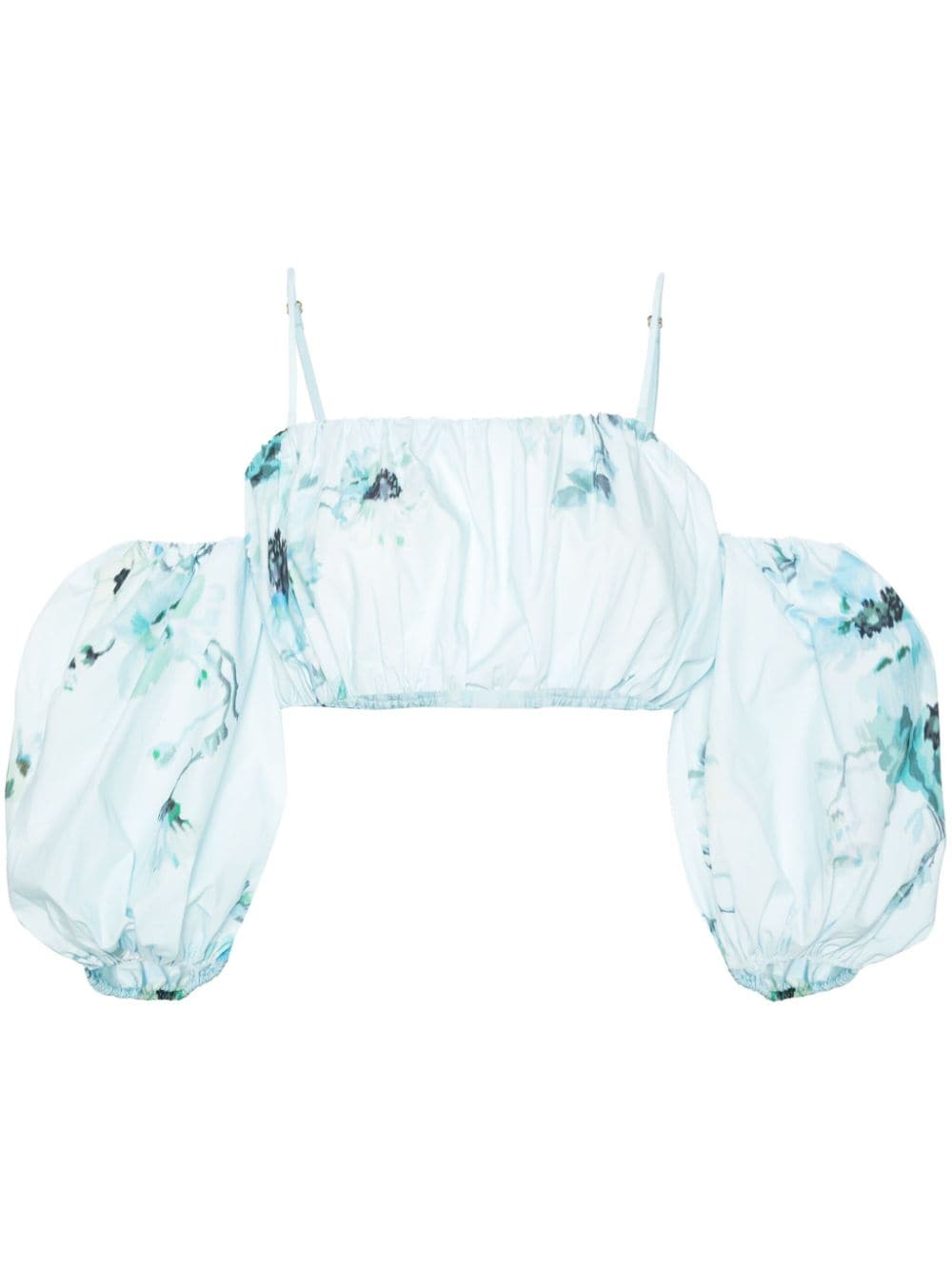 Shop Zimmermann Lightburst Floral-print Top In Blue