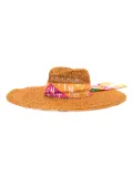 Valentino Garavani scarf-detailed wide-brim sun hat - Brown