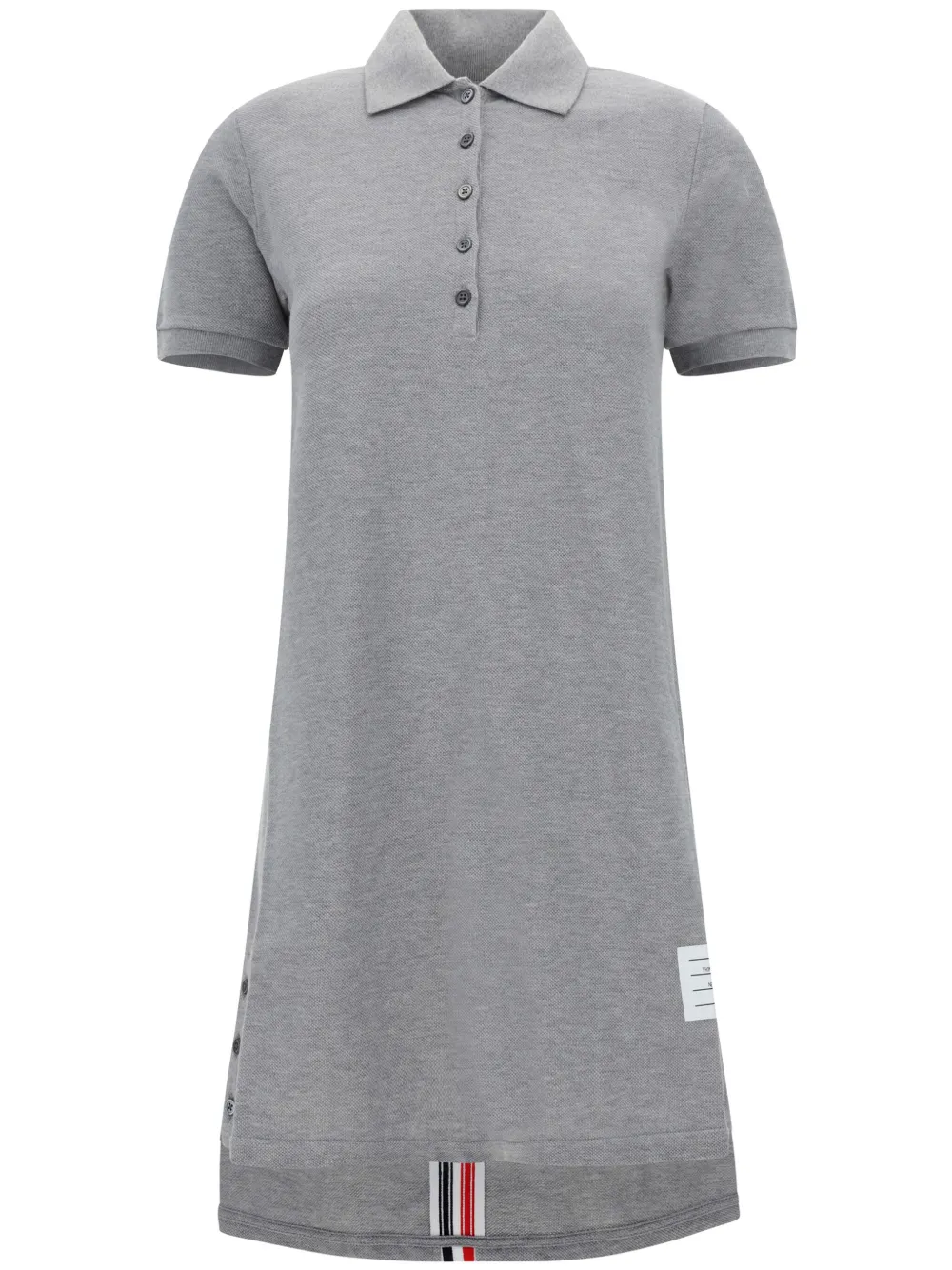 Thom Browne vestido estilo playera tipo polo midi con rayas RWB | gris | Image 1