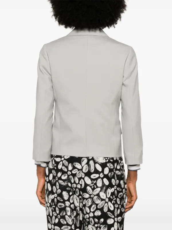 Marni Embroidered Wool single-breasted Blazer | Grey | FARFETCH
