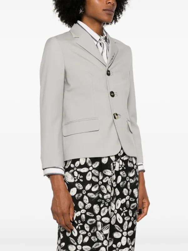 ジャケット MARNI Single-breasted blazer jacket (GIMA0182U2TW839 00B12) Marni Embroidered Wool single-breasted Blazer | Grey | FARFETCH