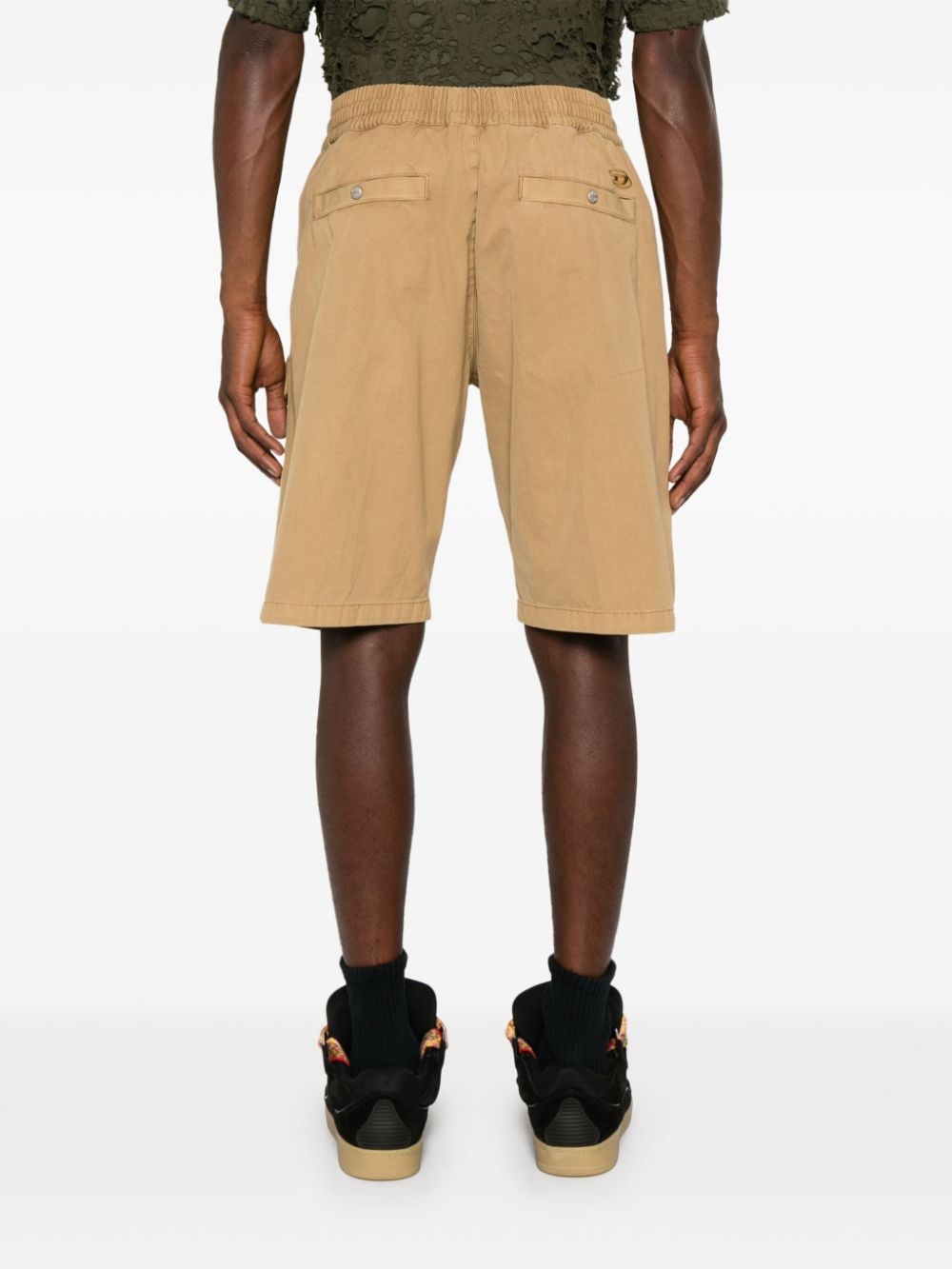 Shop Diesel P-beeck Mid-rise Cargo Shorts In Neutrals