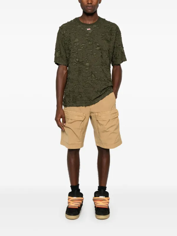 【DIESEL】T-Boxt-Q3 Diesel T-BOXT-Q3 - Layered T-shirt with burn-out finish