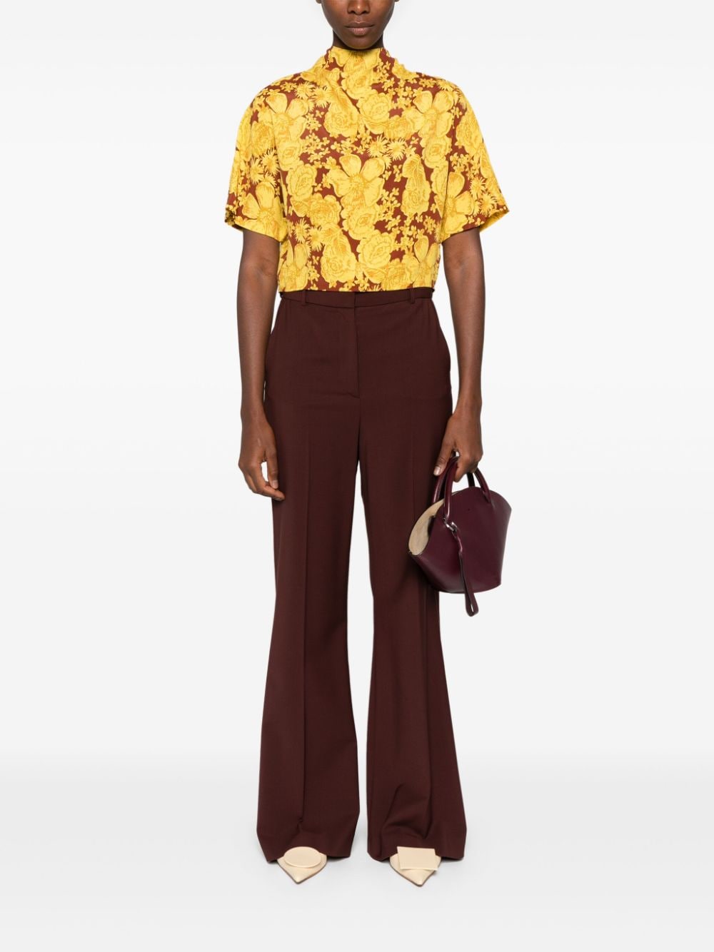 DVF Diane von Furstenberg Olympia cropped blouse - Geel