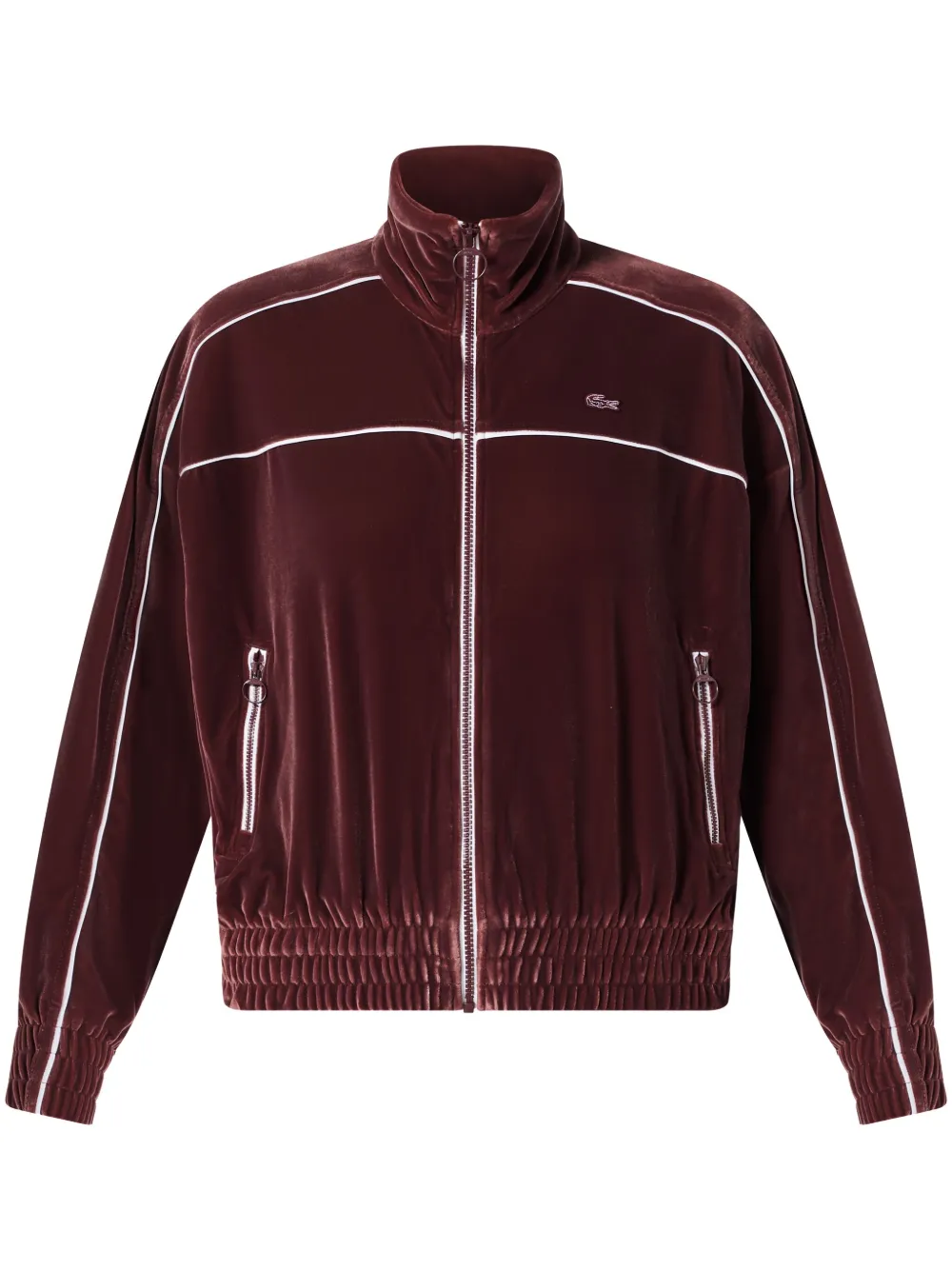 Lacoste Fluwelen sweater met rits Rood